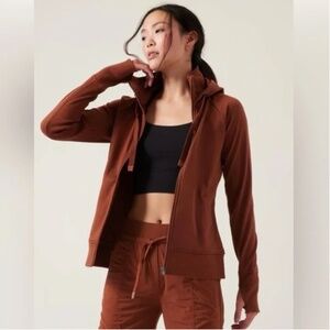 Athleta Triumph Ancient Mahogany Copper Hooded Full Zip size XXS